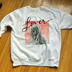 Taylor Swift Lover White Crewneck